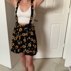 Sunflower skull overall dress